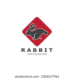 Rabbit logo vector art template illustration
