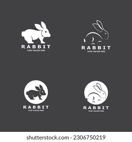 Rabbit logo vector art template illustration