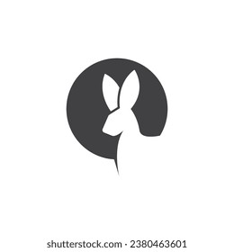 Rabbit logo vector art template illustration