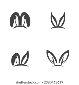 Rabbit logo vector art template illustration