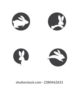 Rabbit logo vector art template illustration