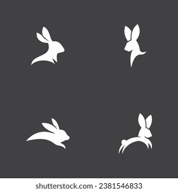 Rabbit logo vector art template illustration