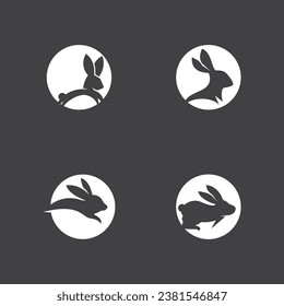 Rabbit logo vector art template illustration