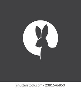 Rabbit logo vector art template illustration