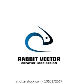 Rabbit logo vector design, isolated on white background.