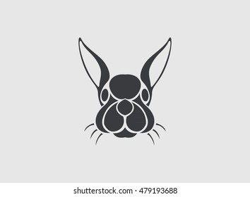 rabbit logo vector icon design template
