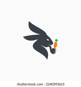 Ilustración de icono del vector del logotipo de conejo
