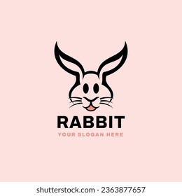 Ilustración del icono del vector con logotipo de conejo
