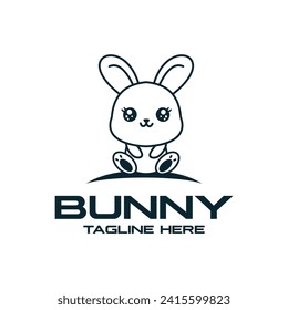 rabbit logo vector icon illustration
