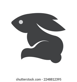 rabbit logo vector icon template illustration