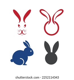 rabbit logo vector icon template illustration