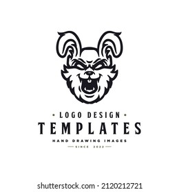 Inspiración vectorial del logo de conejo. plantillas.