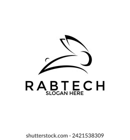 Rabbit logo vector , Rabbit Tech logo template icon symbol illustration