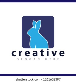 rabbit logo vector template