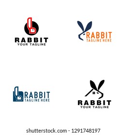 Rabbit Logos, Simple and Clear Design Logo Template