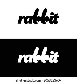 Rabbit logotype using negative space technique. Animal theme logos. Brand identity for businesses, organizations, or communities.
