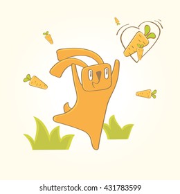 Rabbit is looking for carrots