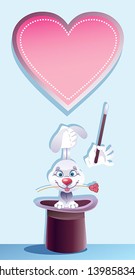 rabbit looking from a hat
