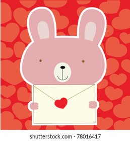 Rabbit with love letter 2