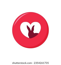 Rabbit Love Simple Vector Illustración