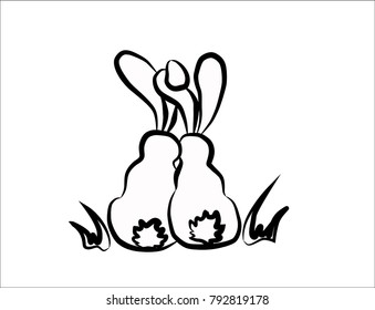 Rabbit, love. Vector