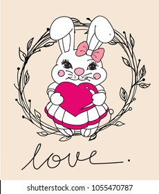 Rabbit love,cartoon cute