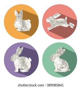 rabbit  low poly  design 