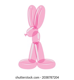 conejo hecho de globo rosa
