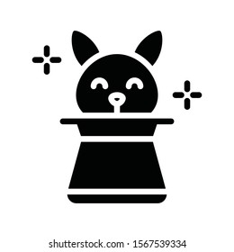 rabbit in magic hat related art or craft in solid design