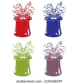 Rabbit In A Magic Hat Vector illustration
