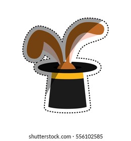 Rabbit magic trick icon vector illustration graphic design