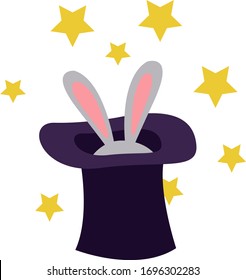 Rabbit in a magician hat