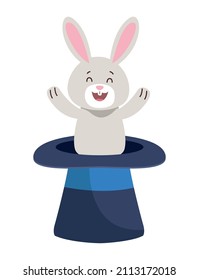 rabbit in magician hat character