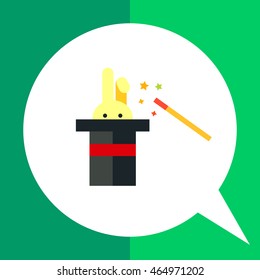 Rabbit in magician hat and magic wand