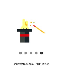Rabbit in magician hat and magic wand