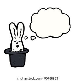 rabbit in magicians top hat cartoon