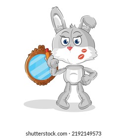 the rabbit make up mascot. cartoon vector