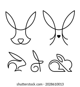Rabbit Mammal Animal Pet Logo icon Symbol 