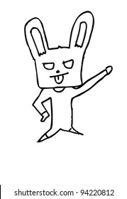 rabbit man doodle