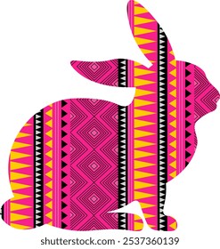 Rabbit mandalas in retro style. A magical retro-style drawing with sacred geometry
