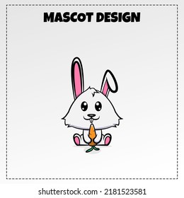 Rabbit Mascot Animal Design Illustration