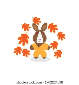 rabbit mascot in autumn vektor design