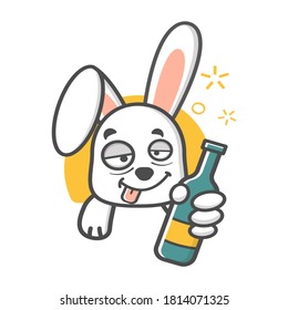rabbit mascot characters , illustration of cute cartoon animal