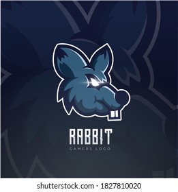 Rabbit mascot esport logo design.Rabbit emblem design for esports team. Vector illustration