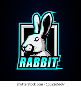 Rabbit mascot logo design for esport and sport team or business, brand. With modern style. Vector illustration suitable for tshirt and printing