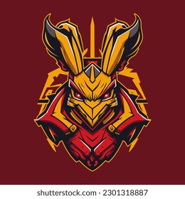 Rabbit mascot logo design for gaming and sports