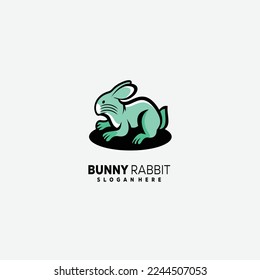 rabbit mascot logo design gradient template