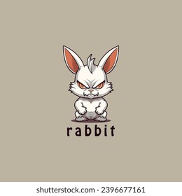 Rabbit mascot logo design template vector icon illustration. Rabbit symbol