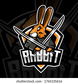 Rabbit mascot logo design vector with modern illustration 