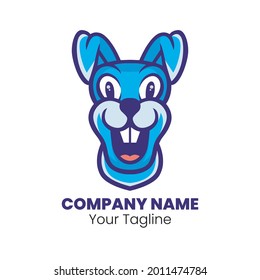 Rabbit mascot logo design vector. Cute rabbit mascot logo.